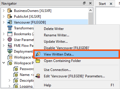 View Written Data from Navigator